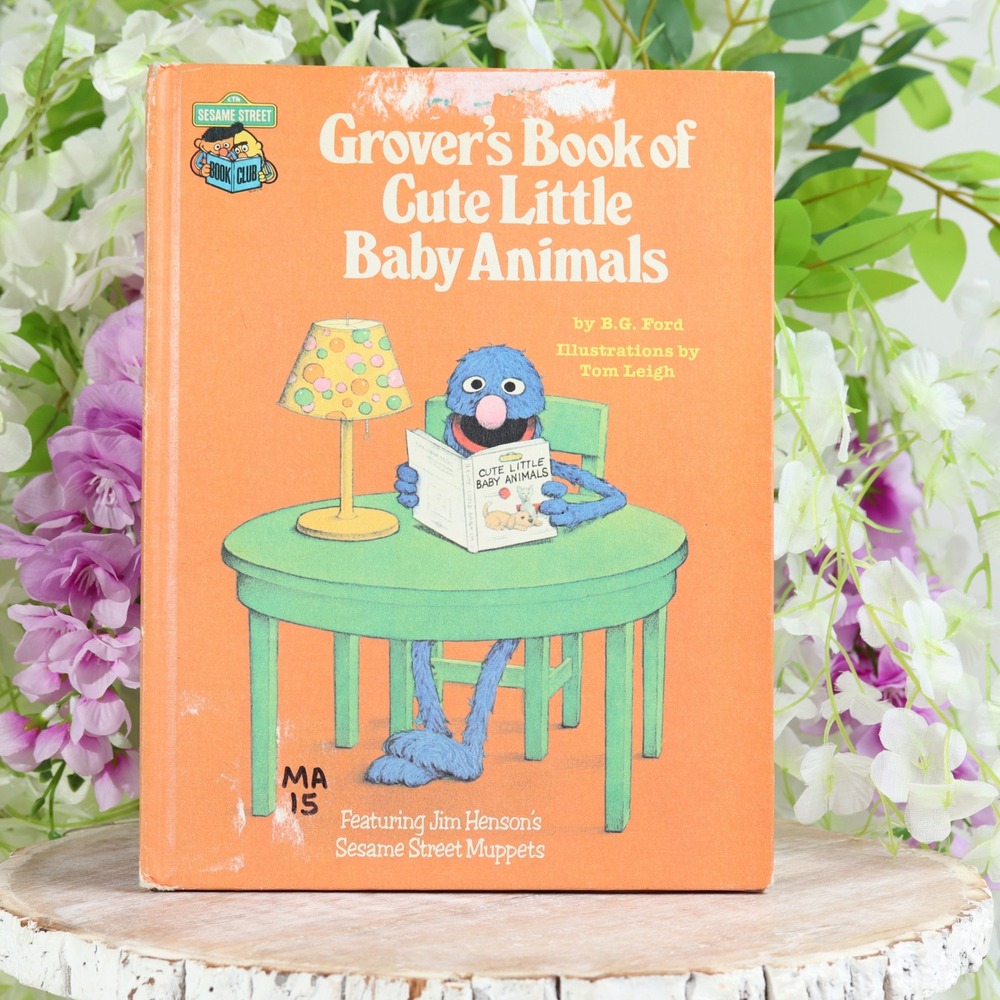 Vintage 1980 Sesame Street Grovers Book of Cute Little Baby Animals Hardcover